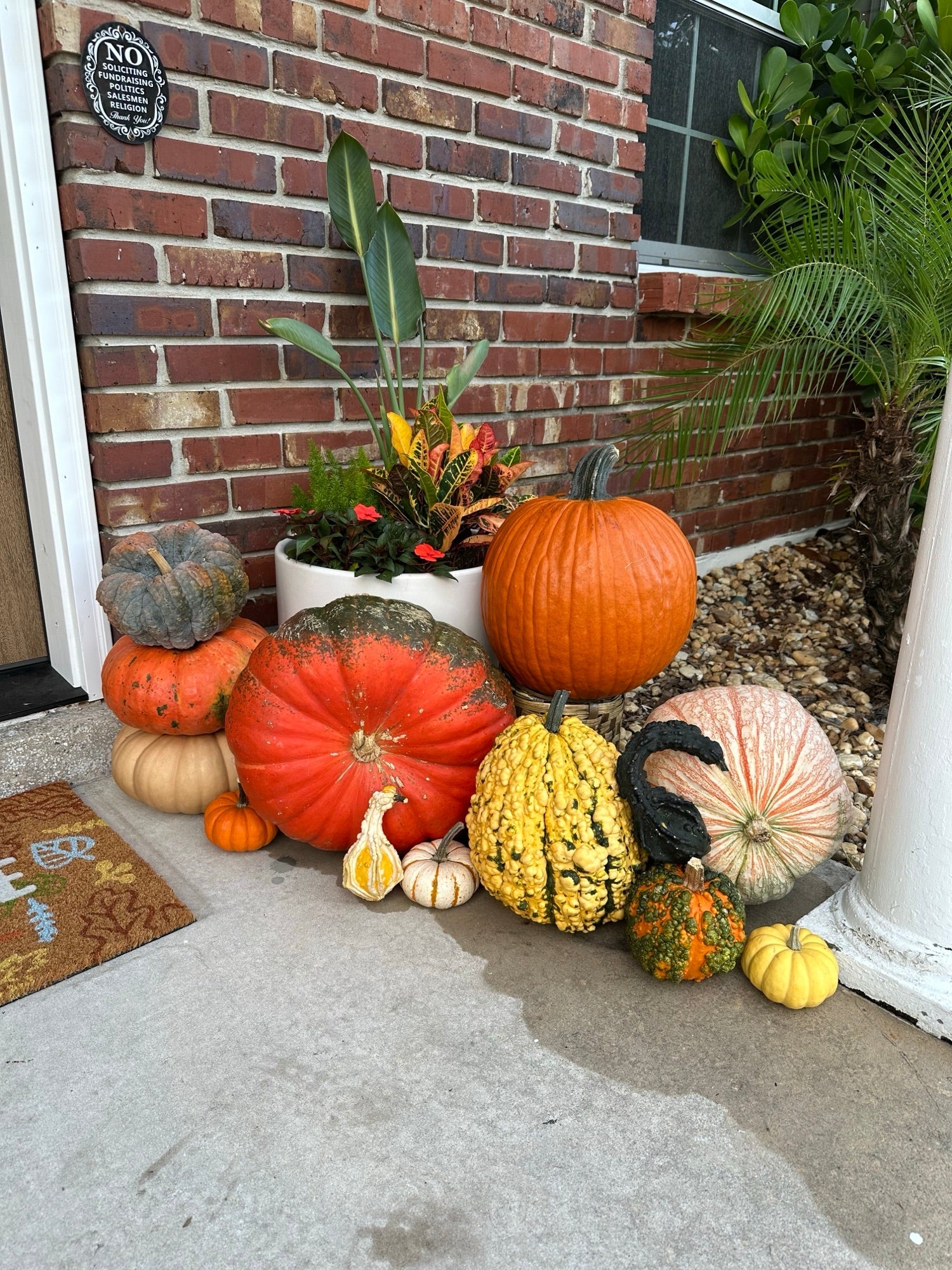 The Grand pumpkin porch install photo